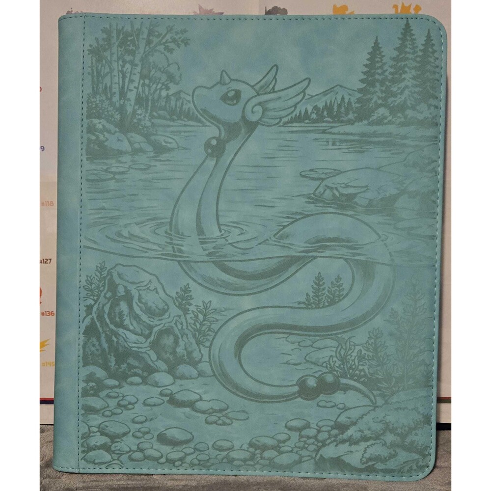 Pokemon Dragonair Engraved Light Blue Top Loader Binder 252 Cards